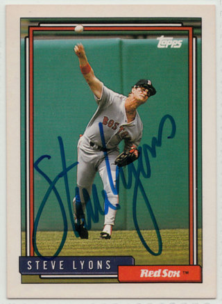 1992 Topps #349 - Steve Lyons autograph card (mid)