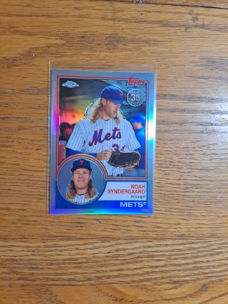 *Mets* Noah Syndengaard Topps Chrome Refractor 