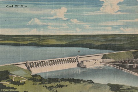 Vintage Unused Postcard: s: Clark Hill Dam, SC