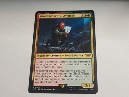 Magic the gathering mtg Gimli Mournful Avenger rare card Lord of the rings