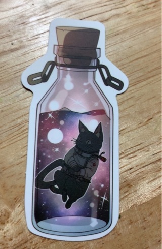 Black cat in a jar Decal Sticker 