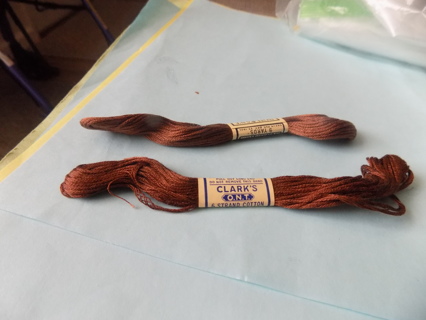 2 NIP skeins of dark brown embrodery floss # 2