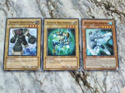 Yu-Gi-Oh Cards - Elemental Heros: Clayman, Sparkman, Bubbleman - unlimited