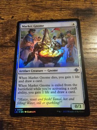 Magic the gathering mtg Market Gnome foil card Lost caverns of Ixalan