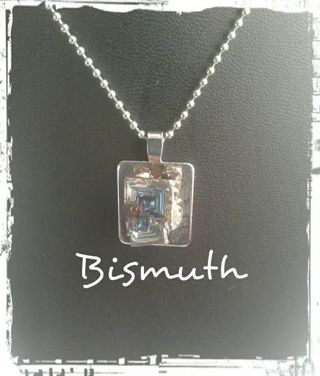 Bismuth Crystal Pendant Necklace B-15