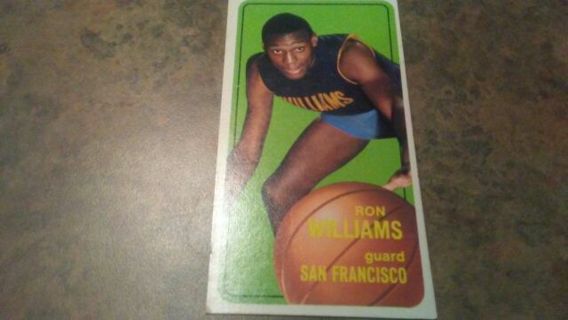 1970/71 T.C.G. RON WILLIAMS SAN FRANCISCO HUGE BASKETBALL CARD# 8. 4 1/2 INCHES TALL BY 2 1/2 WIDE