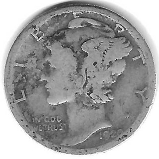 1920 Mercury Dime 90% Silver U.S. 10 Cent Coin