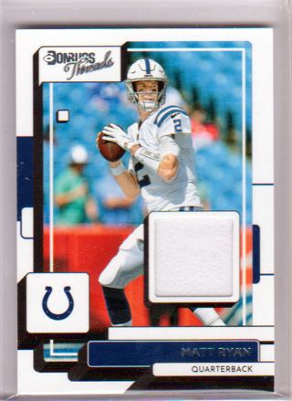 Matt Ryan, 2022 Panini Donruss Threads RELIC Card #TH-13, Indianapolis Colts, (L3