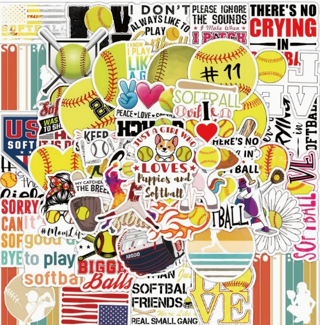  10 softball stickers (mystery)