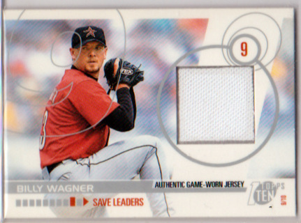 Billy Wagner, 2002 Topps Saves Leader Game Worn RELIC Card #TTR-BW, Houston Astros, (L3)