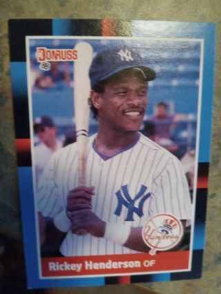 1988 DONRUSS RICKEY HENDERSON NEW YORK YANKEES BASEBALL CARD# 277