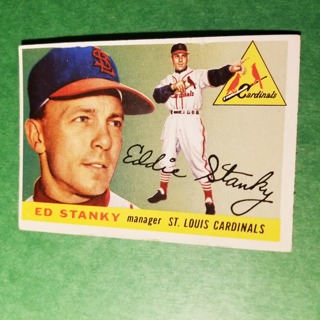 1955 - TOPPS BASEBALL CARD NO. 191 - SHERM LOLLAR - ED STANKY - BV= $40