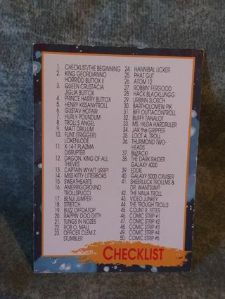 Troll Force Trading Card #1 Checklist