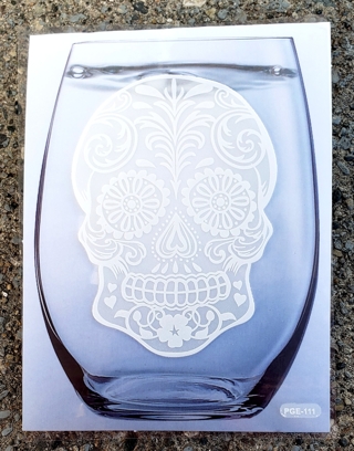 SKULL DRINKING GLASS STICKER