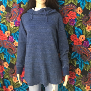 Women’s Hoodie Sweater Hooded pullover sweatshirt womens size large heather navy Mossimo Supply Co.