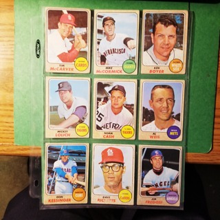  9 - LOT -1968 TOPPS LOW GRADE -  BASEBALL CARDS