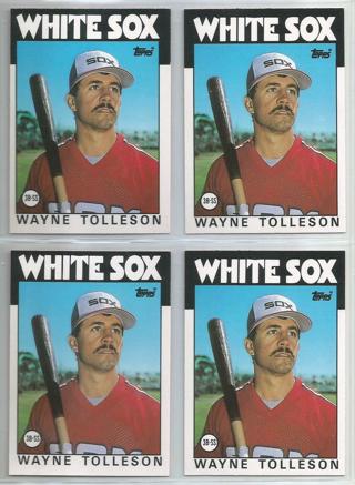 Lot of (4) 1986 Topps Traded Wayne Tolleson #115T White Sox