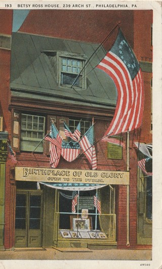 Vintage Used Postcard: 1933 Betsy Ross House, Philadelphia, PA