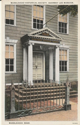 Vintage Unused Postcard: e: Doorway of Lee Mansion, Marblehead, MA