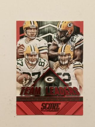 Green Bay Packers Team Leaders Red Parallel Football Card