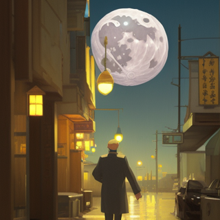 Listia Digital Collectible: Full Moon Over City Street