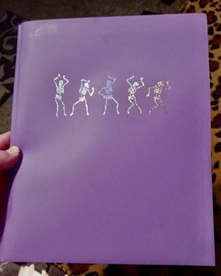 Purple Dancing Skeletons Poly Pronged Folder