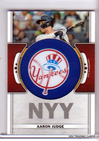 Aaron Judge, 2023 Topps Commemorative Team Logo Card #TLP-AJ, New York Yankees, (LBA)