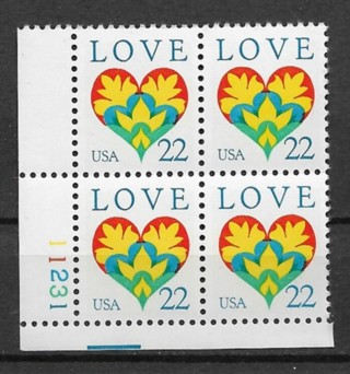 1986 Sc2248 Love, Heart MNH PB4