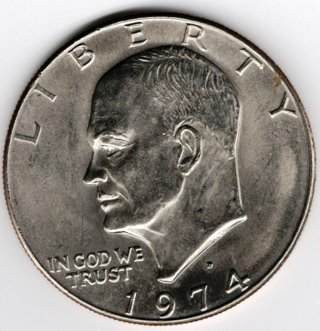 1974 (D) Eisenhower Dollar Circulated