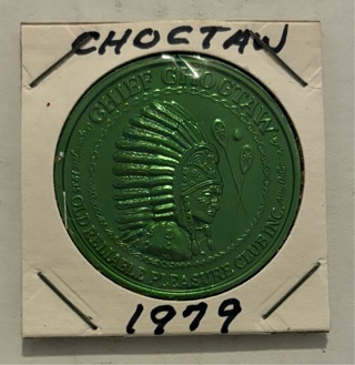 Brilliant Uncirculated 1979 Choctaw Indian Coin Rare Green