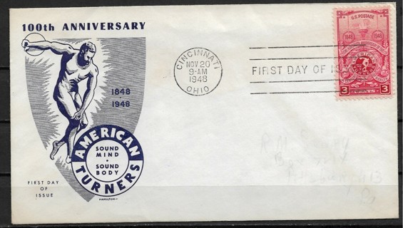 1948 Sc979 American Turners FDC