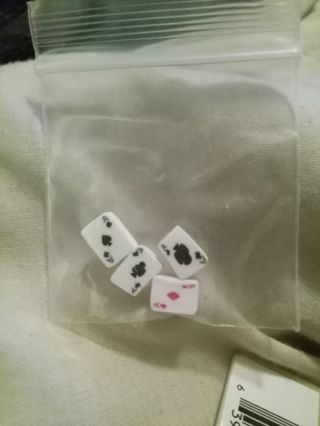 4pc playing poker cards ace charm beads