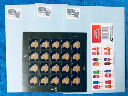 20 Forever Stamps & Full Pane of 1 Cent Plus 3 Elephant Forever Stamped Large Envelopes