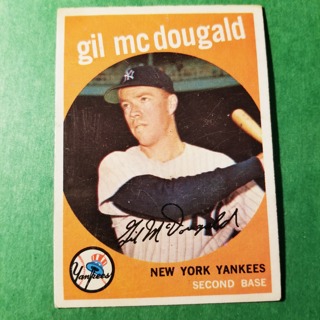 1959 - TOPPS BASEBALL CARD NO. 345 - HIL McDOUGALD - YANKEES