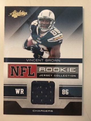 2011 Vincent Brown rookie jersey card