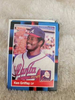 KEN GRIFFEY BRAVES SPORTS CARD PLUS 2 MYSTERY CARDS