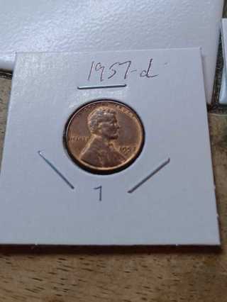 1957-D Lincoln Wheat Penny! 12.7