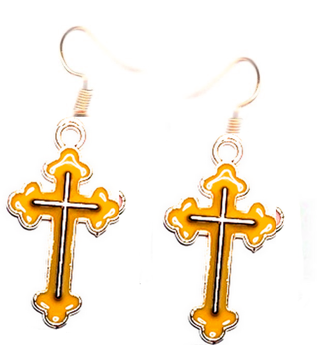 GP ENAMAL ORANGE CROSS EARRINGS LOT 2 (PLEASE READ DESCRIPTION