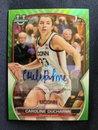 2022-23 Bowman U. Chrome Autograph Green Refractor Caroline Ducharme