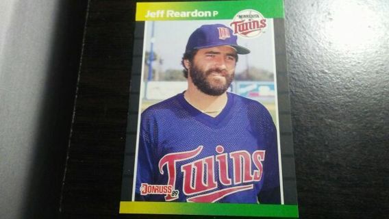 1989 DONRUSS JEFF REARDON MINNESOTA TWINS BASEBALL CARD# 155