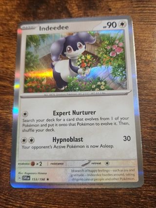 Pokemon Indeedee holo rare card 153/198