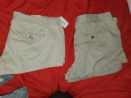 2 new pairs womens aeropostale shorts size 9/10