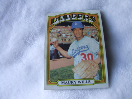 1972 Maury Wills Los Angeles Dodgers Topps Card #437