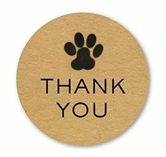 ⭐SPECIAL⭐NEW✨(40) 1" PAWS CRAFT PAPER THANK YOU STICKERS!!