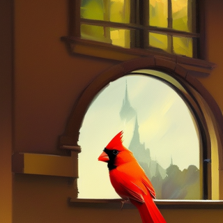 Listia Digital Collectible: Cardinal at the Window