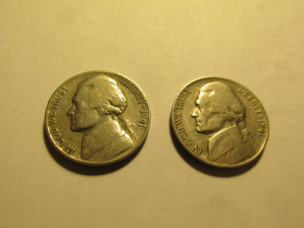 2 1941 US Nickels