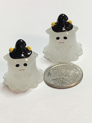 HALLOWEEN DECOR~#12~WHITE~GHOST~SET OF 2 ITEMS~SET 3~GLOW IN THE DARK~FREE SHIPPING!