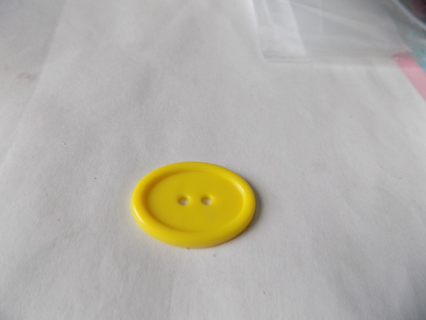 Large 1 1/2 inch yellow oval button