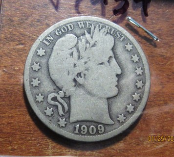 ★★ 1909-S BARBER HALF DOLLAR ★★ **90% SILVER**