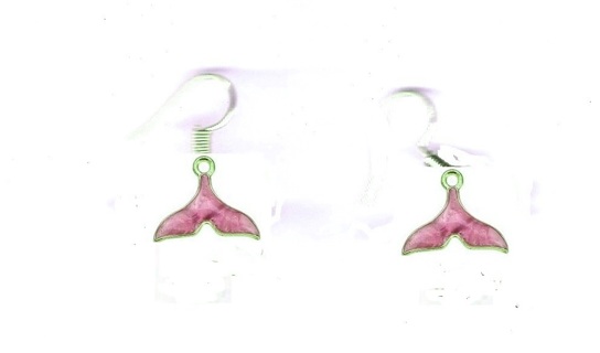 GP ENAMEL PINK FISH TAIL EARRINGS #2 (PLEASE READ DESCRIPTION